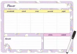 Planer magnetyczny tygodniowy z markerem Unicorn