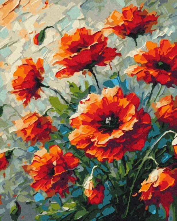 Malowanie po numerach BRUSHME 40x50 cm Maki - tantis.pl