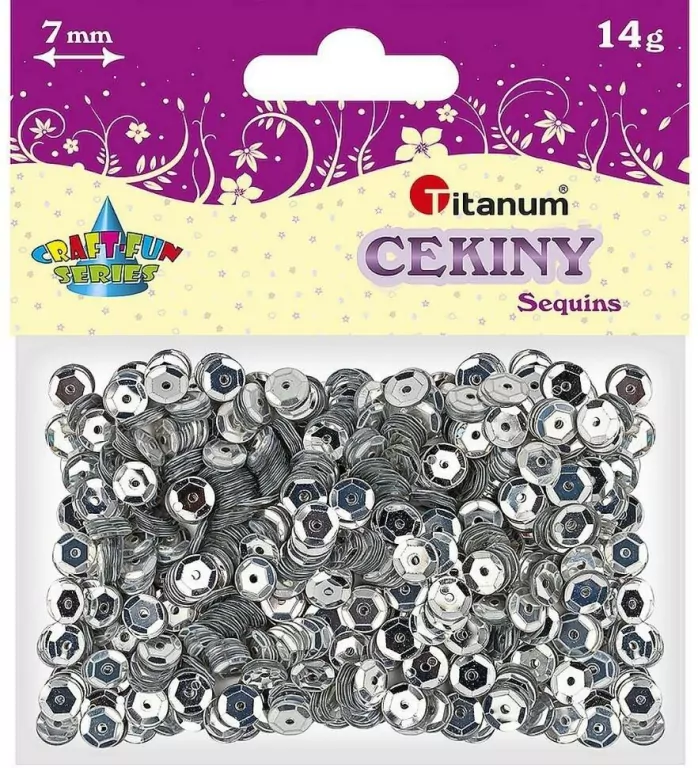 Cekiny 7mm metaliczne srebrne - tantis.pl
