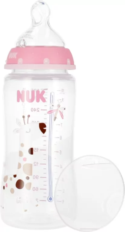 NUK. First Choice. Butelka ze smoczkiem. 300 ml. 6-18 miesięcy. Żyrafa - tantis.pl