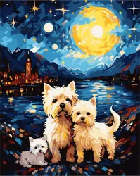 Malowanie po numerach 40x50 Pieski