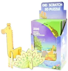 Puzzle 3D zdrapki świecące w ciemności Safari