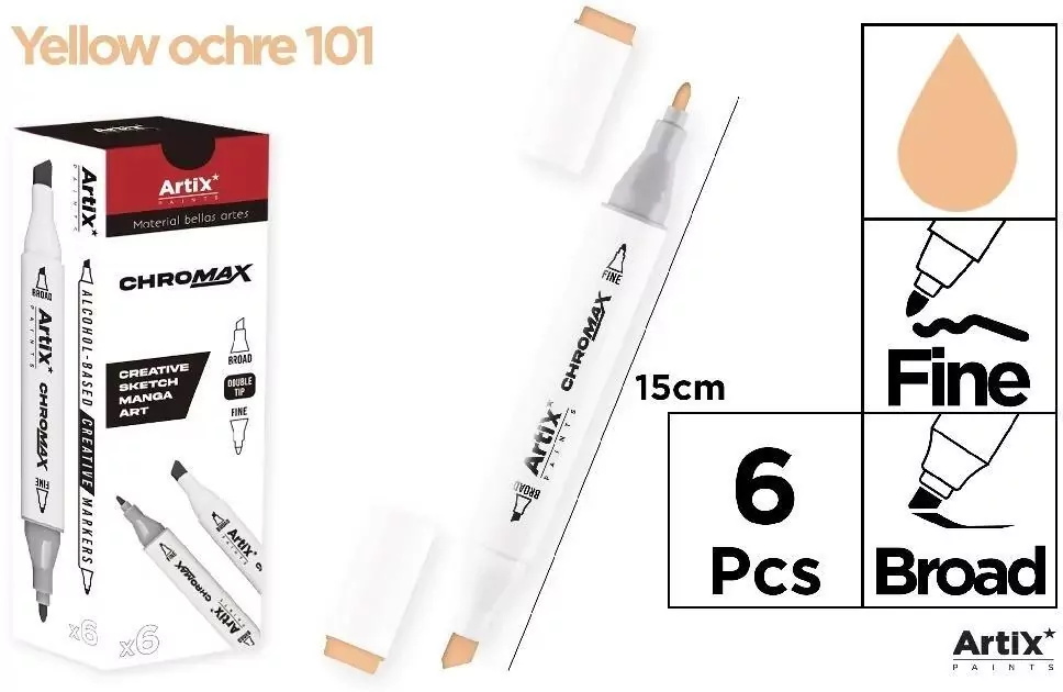 Marker Chromax z 2 końcówk yellow orche 101 - tantis.pl