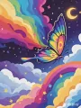 Malowanie po numerach 40x50cm Tęczowy motyl - tantis.pl