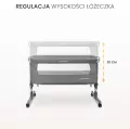 Caretero Łóżeczko dostawne Sleep2gether grafitowe - tantis.pl