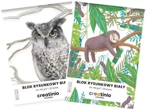 Blok rysunkowy biały A4/20K Creatino - tantis.pl