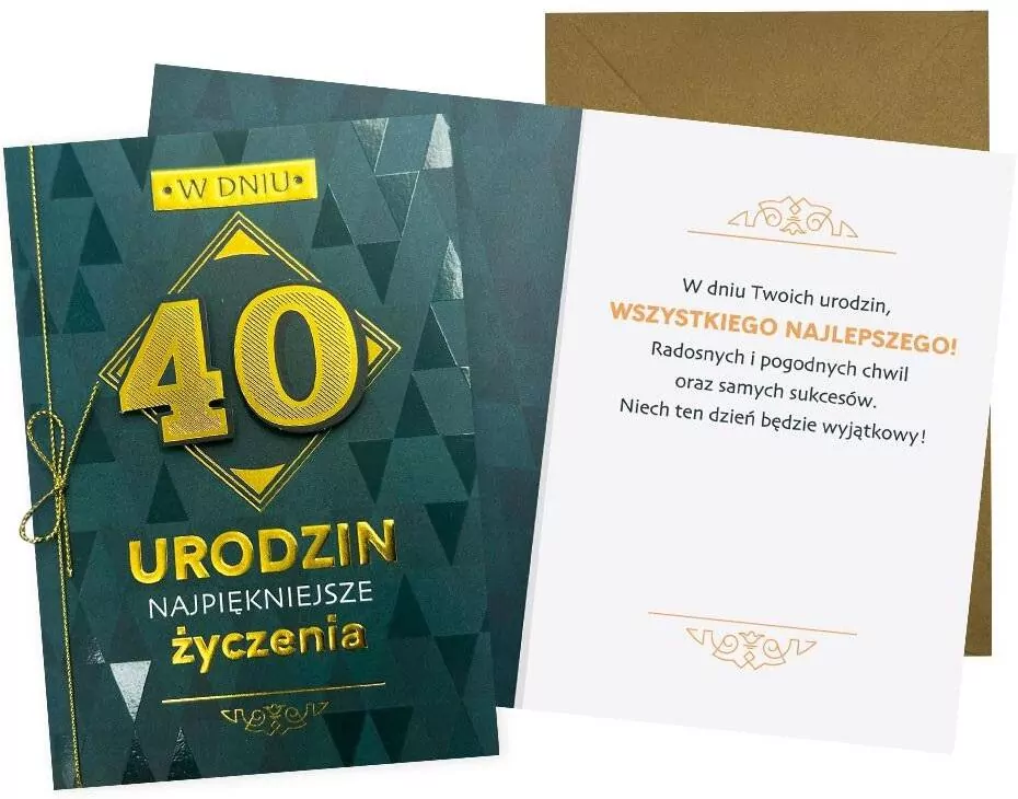 Karnet B6 Urodziny 40 męskie - tantis.pl