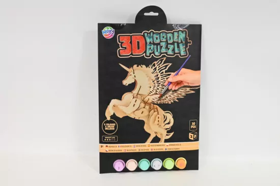 *****Drewniane puzzle 3D Jednorożec 400088J 11698