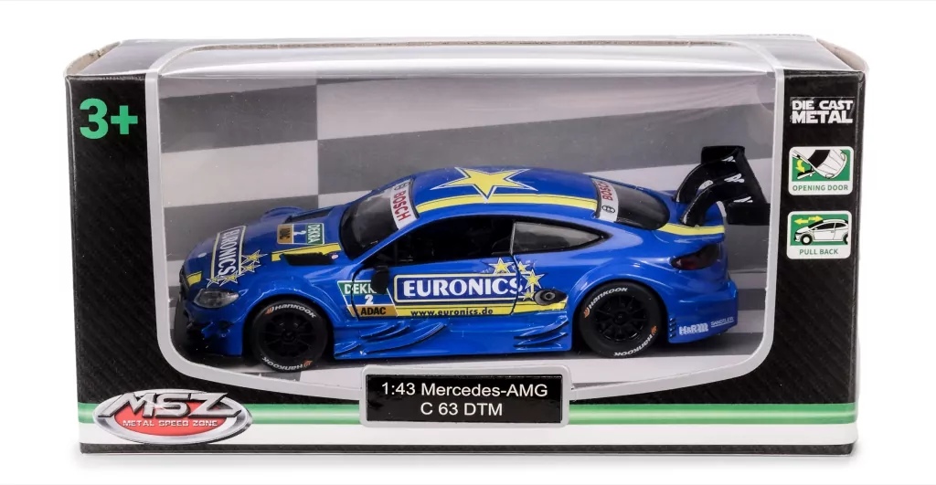 MSZ 1:43 Mercedes-AMG C 63 DTM/niebieski - tantis.pl