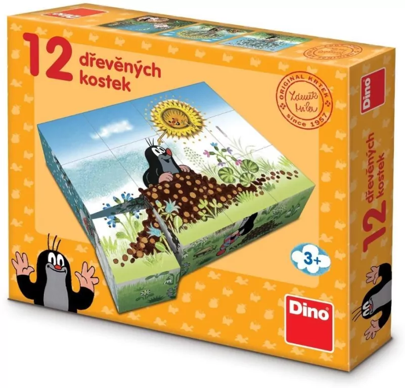 Drewniane klocki obrazkowe Rok Krecika 12el - tantis.pl