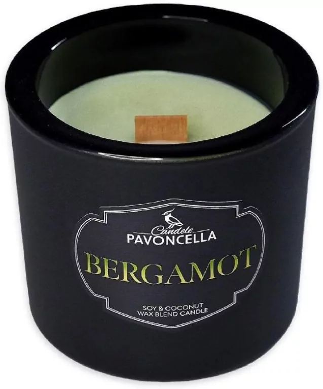 Świeczka sojowa Bergamot czarna 170g - tantis.pl