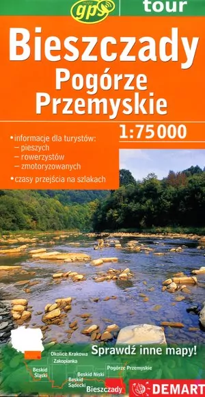 Mapa Turs. Bieszczady / Pogórze Przemyskie DEMART - tantis.pl