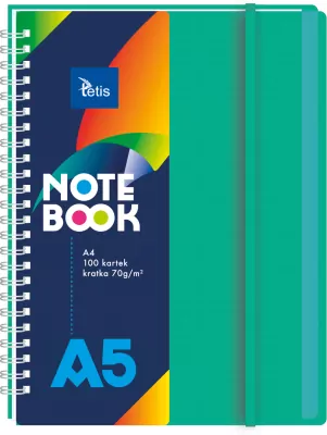 Kołonotatnik A5/100K kratka PP zielony