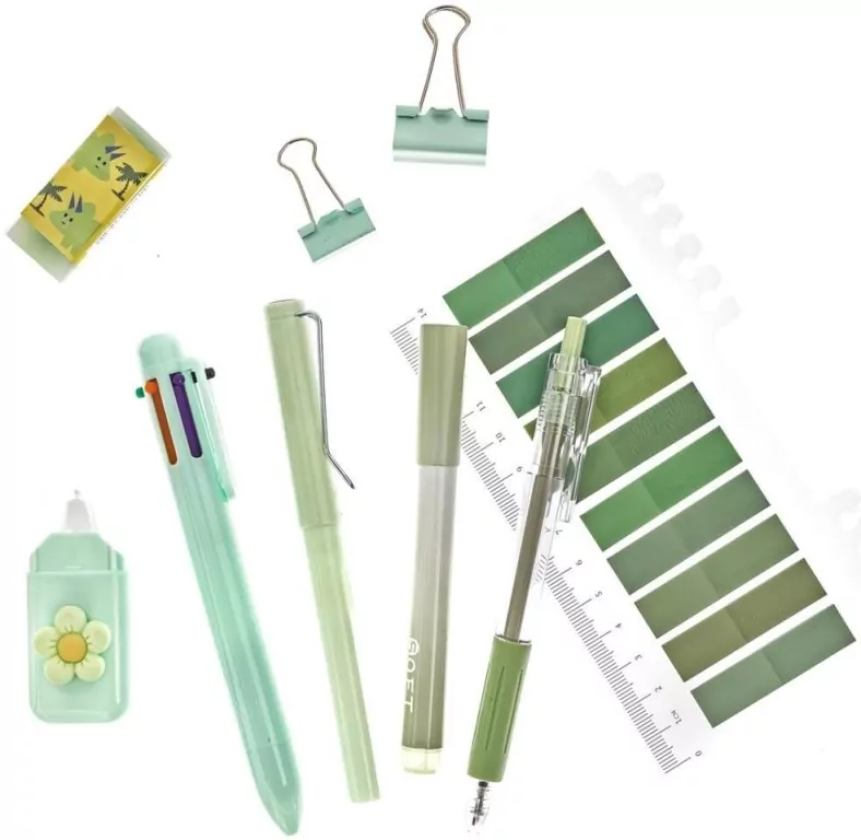 Zestaw szkolno biurowy pastel green 9el - tantis.pl