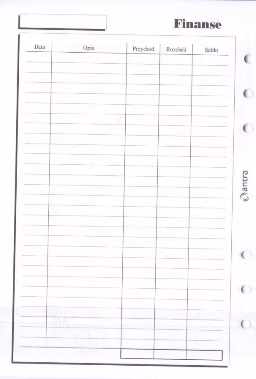 Wkład do organizera A5. Finanse - tantis.pl