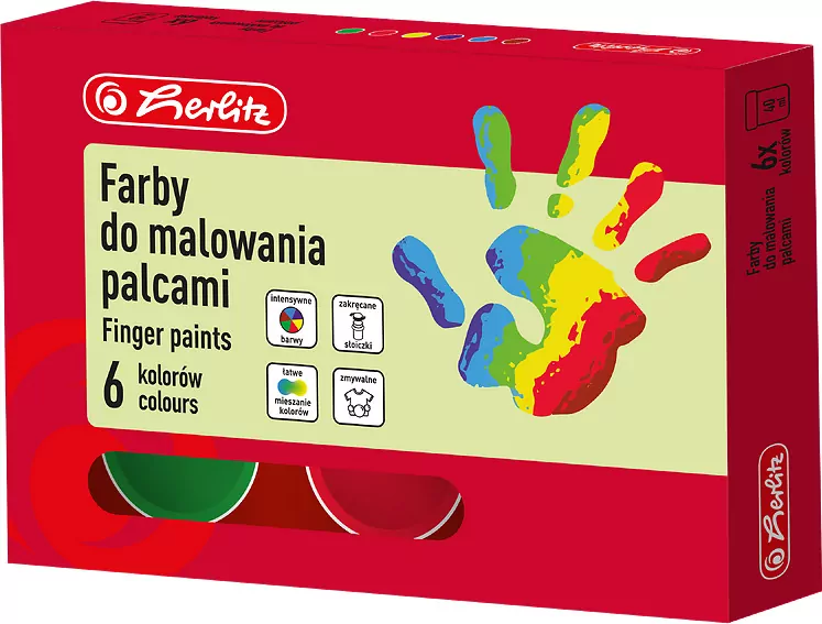 Farby do malowania palcami. 6 kolorów - tantis.pl