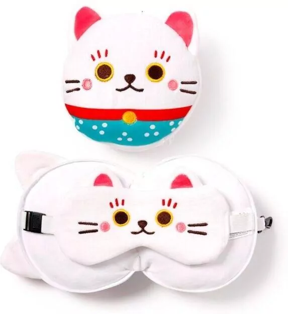 Poduszka podróżna i maska na oczy Kot Maneki Neko - tantis.pl