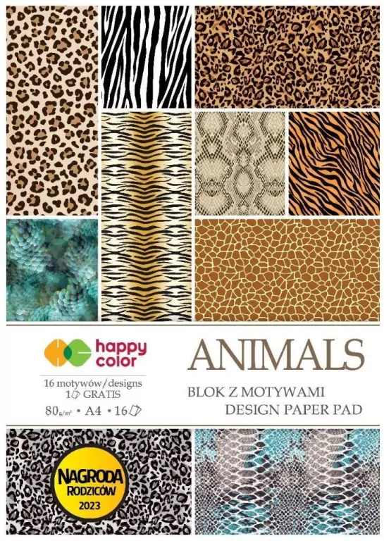 Blok z motywami Animals Wild A4/16K HAPPY COLOR - tantis.pl