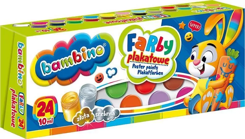 Farby plakatowe Bambino. 24 kolory - tantis.pl