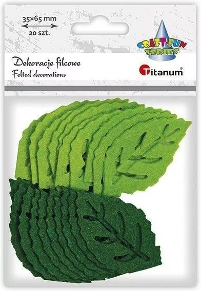 Filcowe liście 65 x 37 mm, mix - tantis.pl