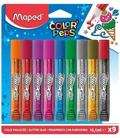 Klej z brokatem. Colorpeps 9 kolorów - tantis.pl