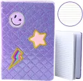 Notatnik B6/80K linia brokat naszywki fiolet - tantis.pl