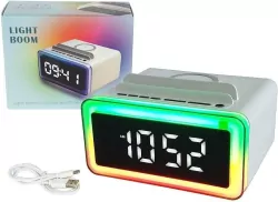 Głośnik Bluetooth z zegarem, kabel USB