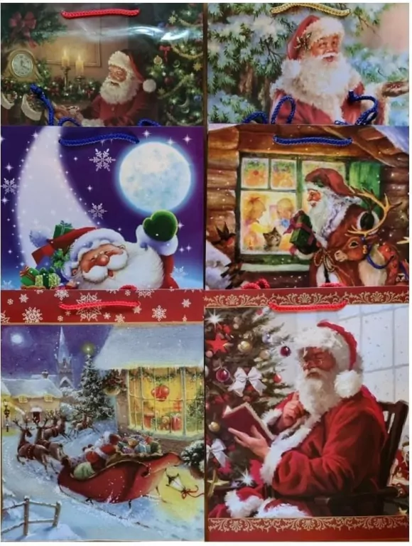 Torebka ozdobna laminowana Boże Narodz. PL-6 mix - tantis.pl