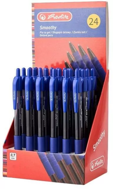 Długopis żelowy Smoothy nieb. 0,7mm (24szt)HERLITZ - tantis.pl