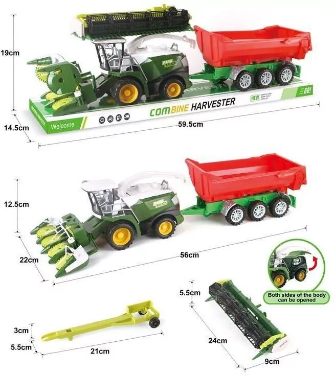 Kombajn z czerwoną przyczepą - tantis.pl