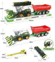 Kombajn z czerwoną przyczepą