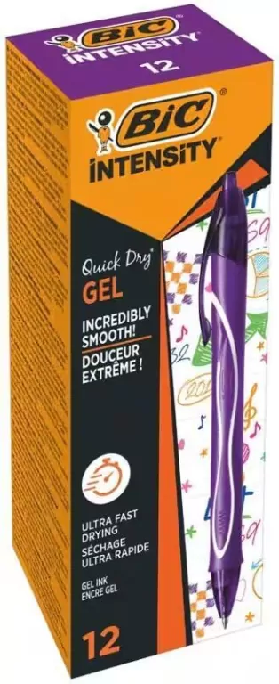 Długopis żelowy Quick Dry 0,7mm fiolet (12szt) BIC - tantis.pl