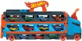 Hot Wheels Wyścigowy transporter 2w1 + 3 auta - tantis.pl