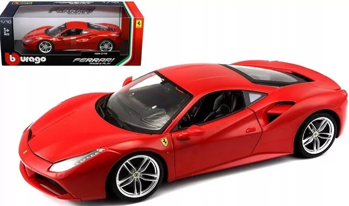 BBurago. Ferrari 488 GTB Red 1:18 - tantis.pl