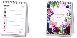 Kalendarz 2026 biurkowy tygodniowy Kwiaty