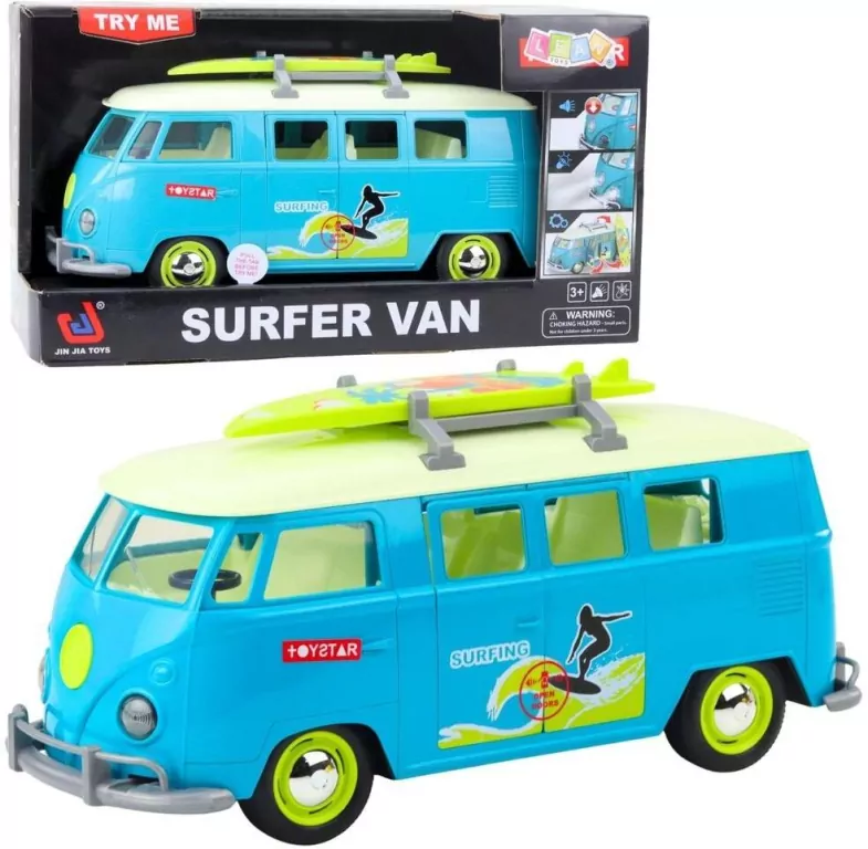Van surfer bus z deską surfingową światło dźwięk - tantis.pl