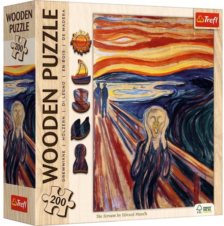 Puzzle drewniane 200 Krzyk TREFL - tantis.pl