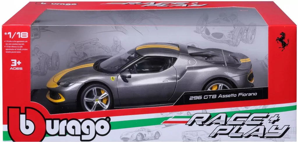 Ferrari 296 GTB Assetto Grey/Yellow - tantis.pl