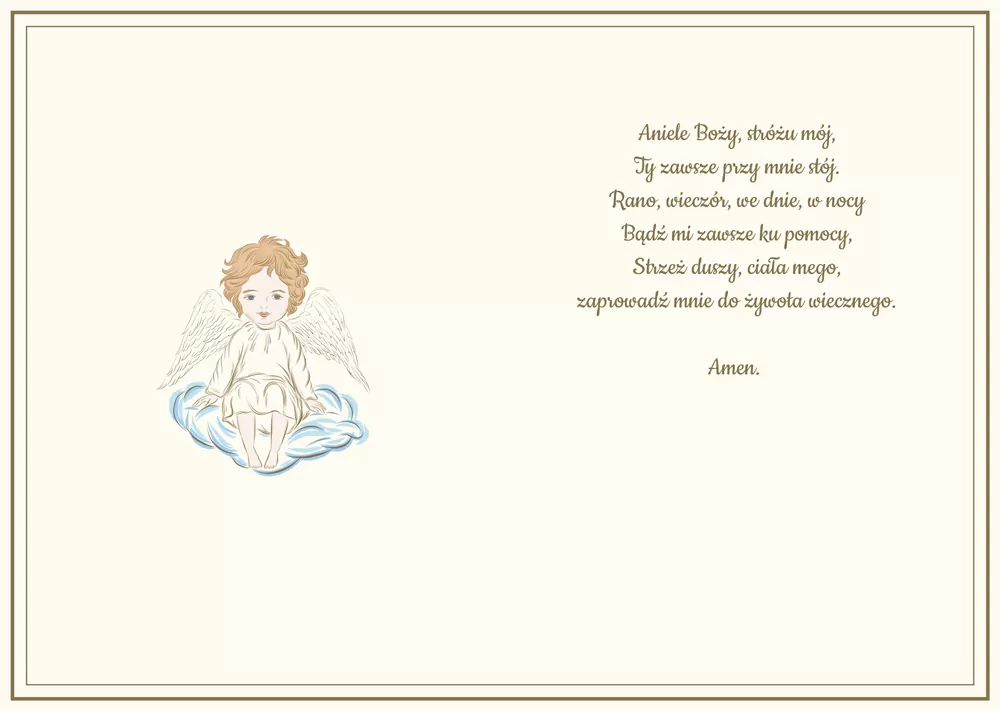 Karnet A5 Chrzest - Anioł Stróż - tantis.pl