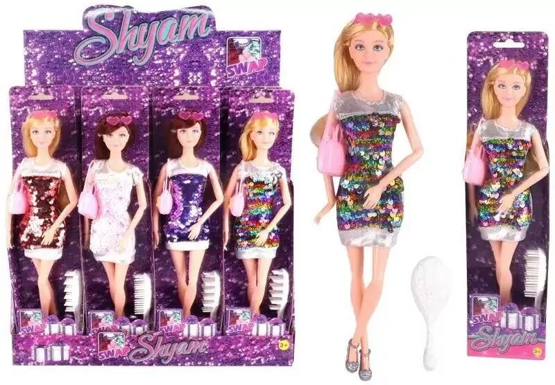 Lalka w cekinowej sukience MIX - tantis.pl