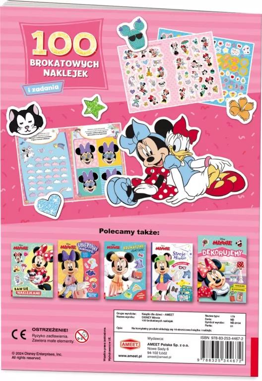 Minnie. 100 brokatowych naklejek - tantis.pl