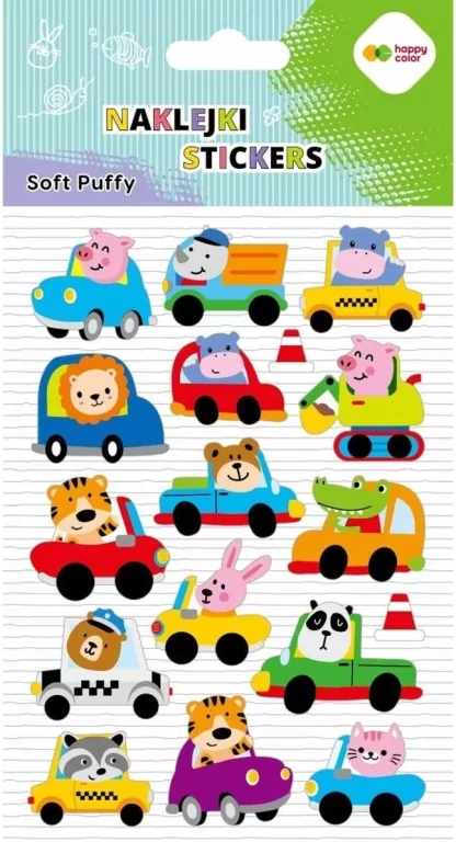 Naklejki 3D Soft Puffy Cars 110x205 HAPPY COLOR - tantis.pl