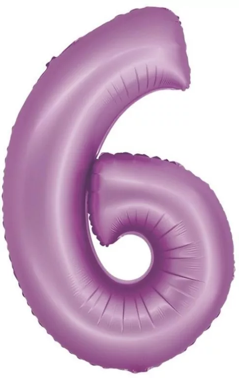 Balon foliowy Smart cyfra 6 lawendowy matowy 76cm - tantis.pl