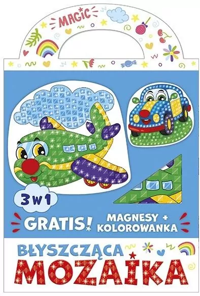 Błyszcząca mozaika 3w1 - Samolocik i autko - tantis.pl
