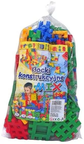 Klocki konstrukcyjne. 110 elementów w worku - tantis.pl