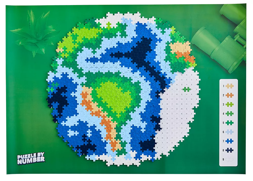 Puzzle po numerach- Ziemia. Klocki Plus-Plus - tantis.pl