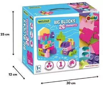 Big Blocks Pink klocki, 26 elementów - tantis.pl