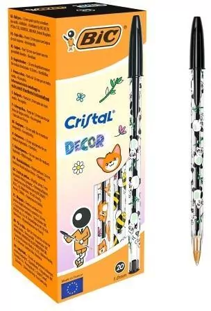 Długopis Cristal Kawaii 1mm czarny (20szt) BIC - tantis.pl
