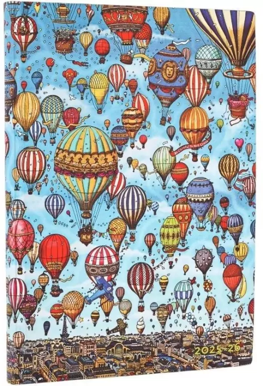 Kalendarz książkowy midi 25/26 18M tygodniowy Paperblanks Balloon Festiv - tantis.pl