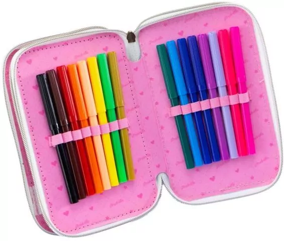 Girabrilla Piórnik tweedowy 3 poziomy ciemny róż - tantis.pl